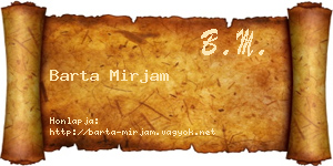 Barta Mirjam névjegykártya